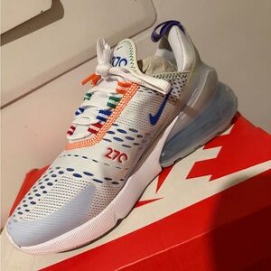Nike Kids White Multicolor Accent Air 270 Sneakers